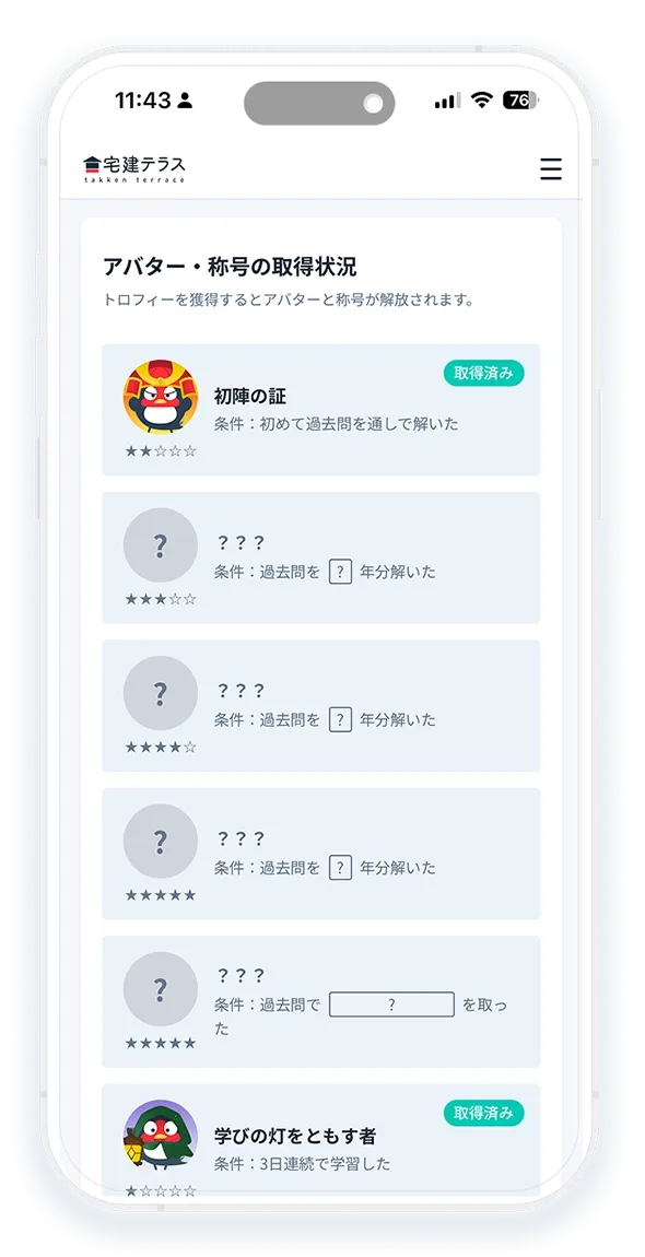 トロフィー画面